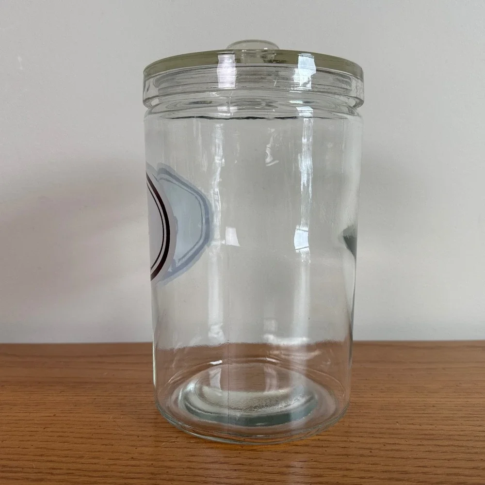 Vintage Apothecary Jar Glass Lid Gauze‎ A.S. ALOE Co Storage Container